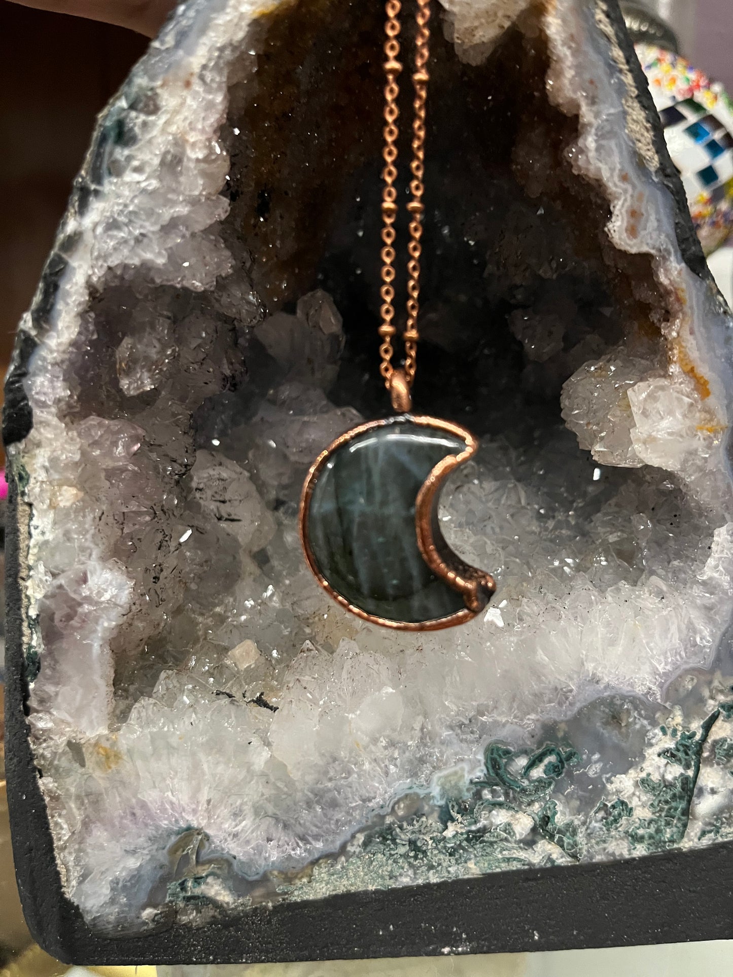 Labradorite Crescent Moon Necklace