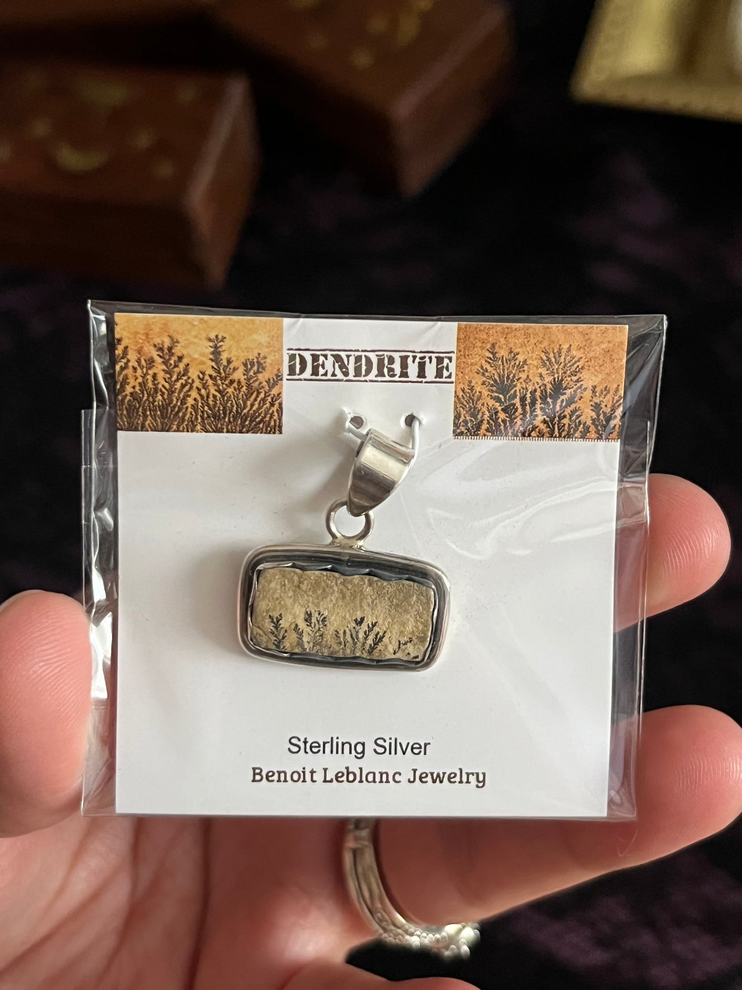 Assorted Rectangular Psilomelane Dendrite Pendants
