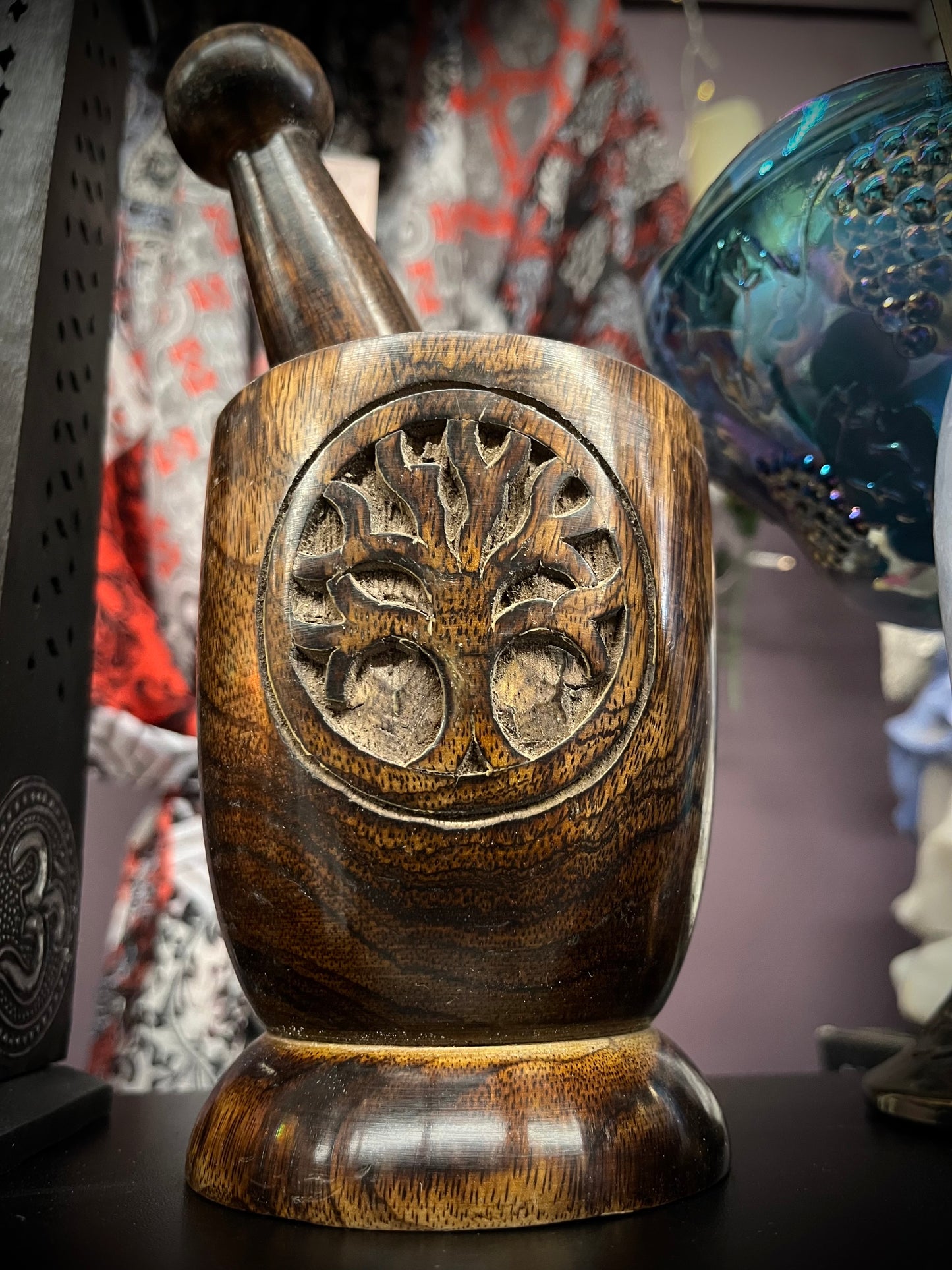 Tree of Life Mortar Pestle (Wood)