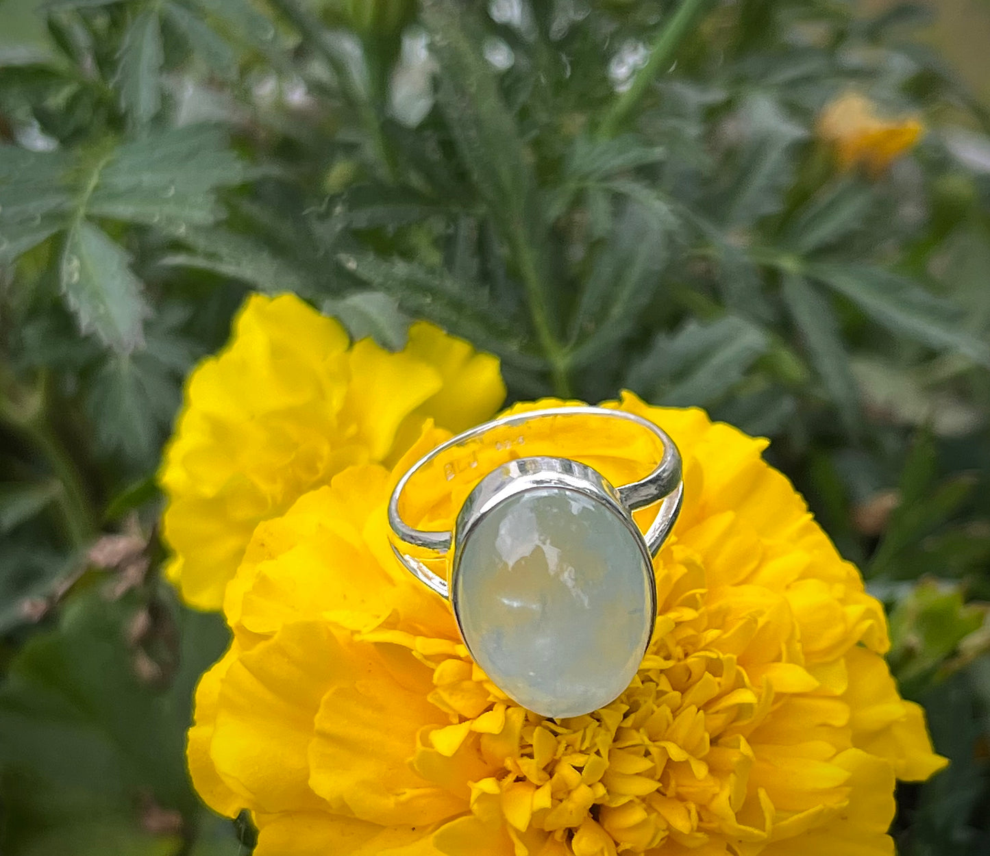 Aquamarine Sterling Silver Ring- Sz 7
