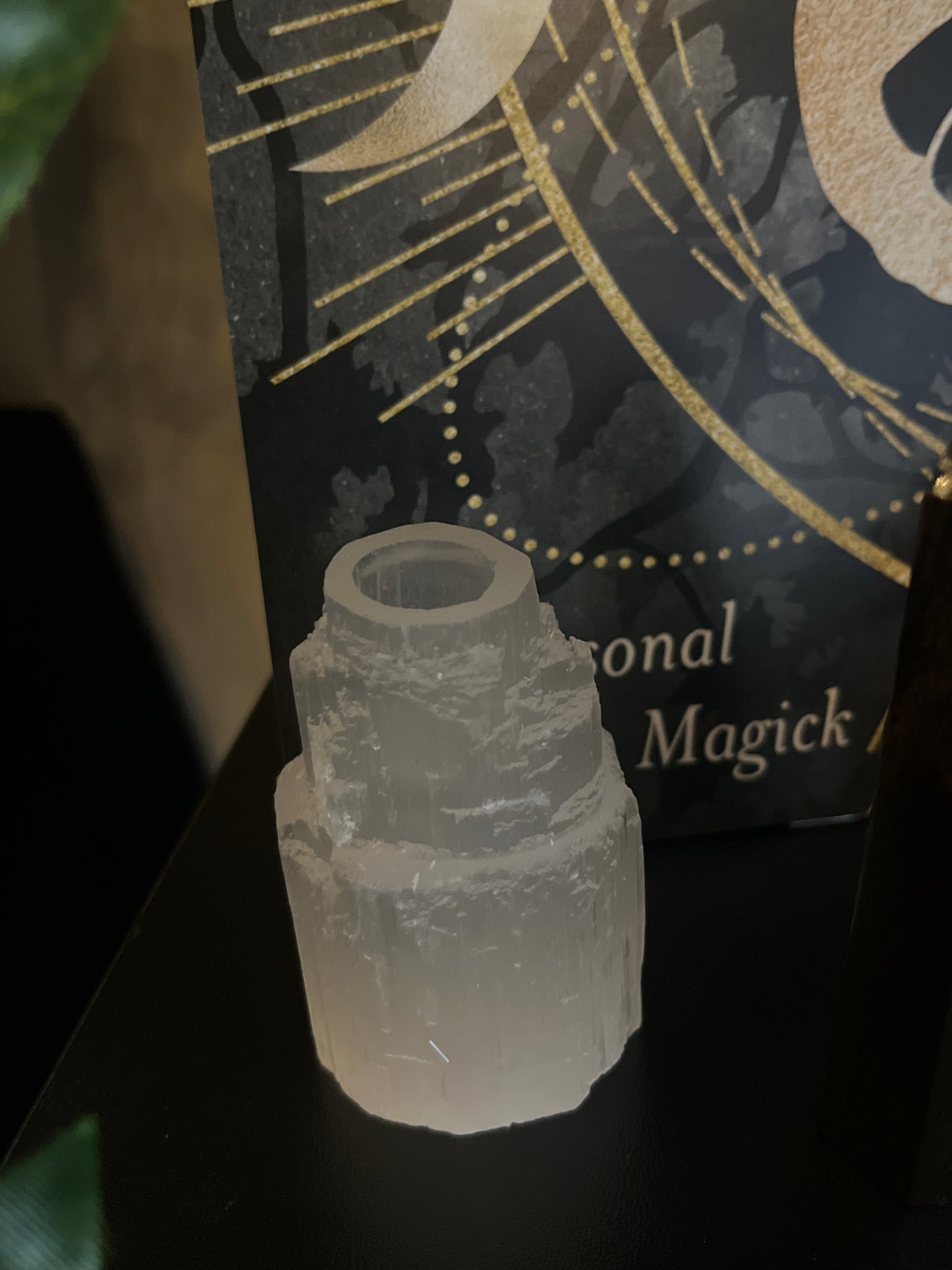 Selenite Chime Candle Holder