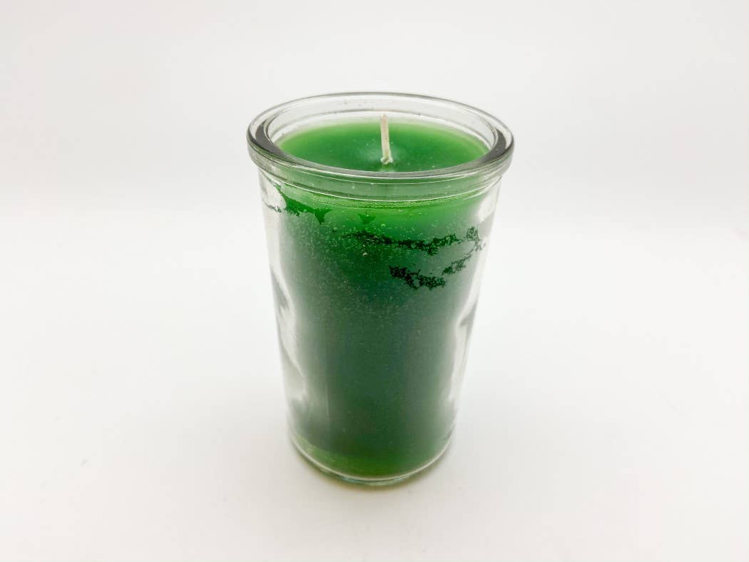 Green 2 Day Candle - grounding, fertility, luck & abundance