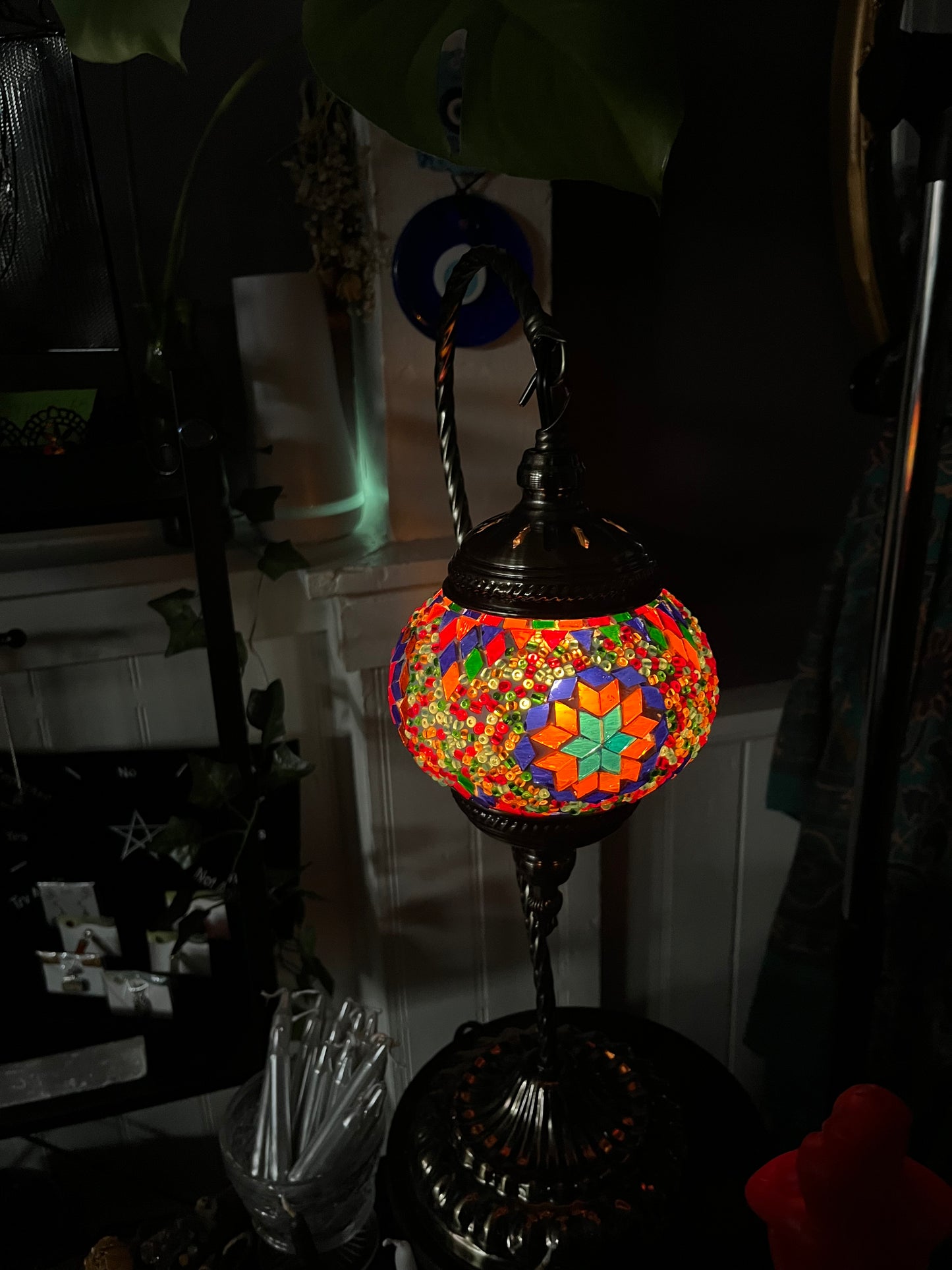 Handmade Turkish Mosaic Lamp 14.5”