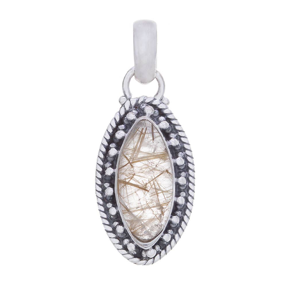 Gold Rutilated Quartz Pendant