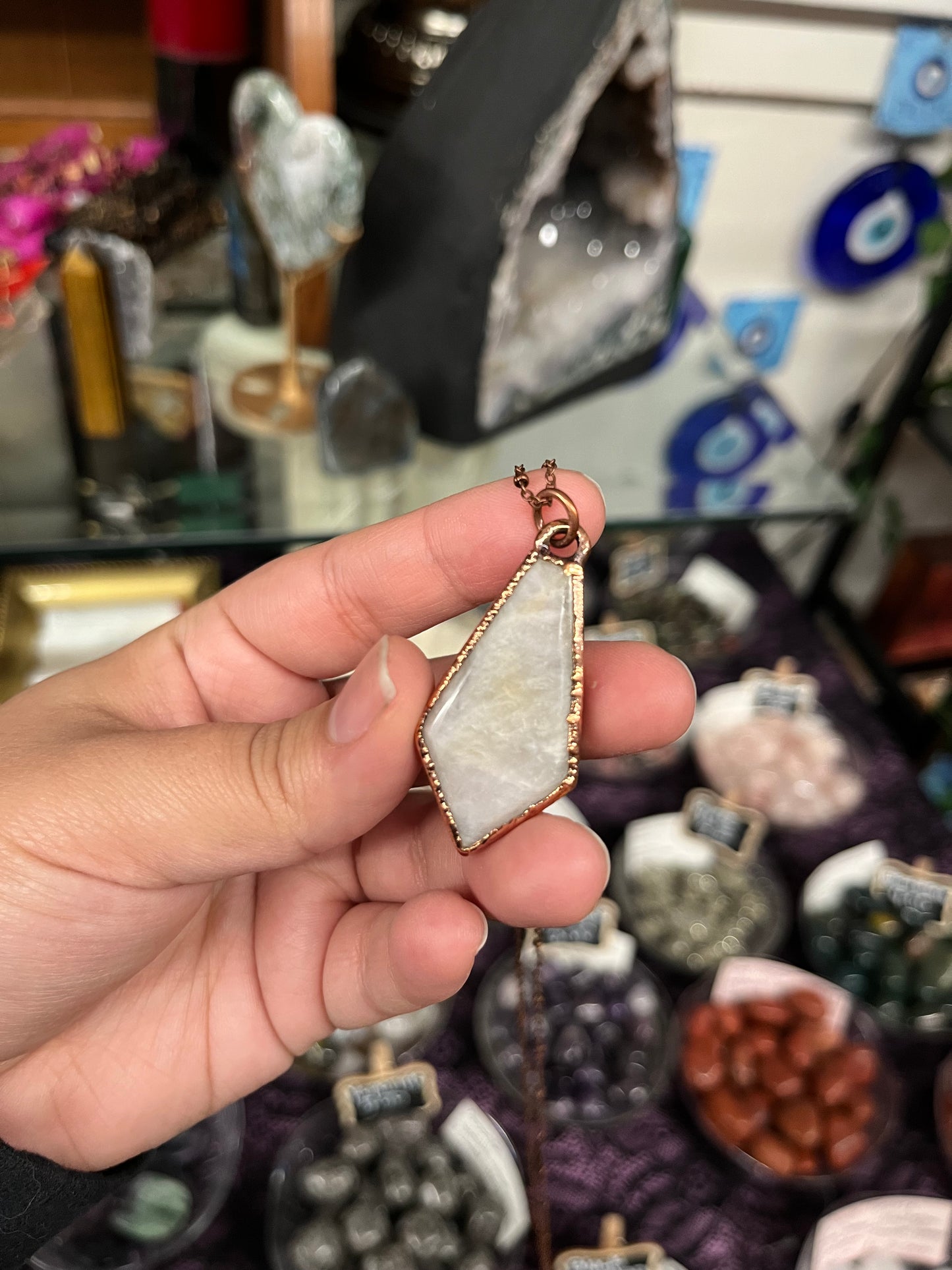 Rose Quartz Kite Electroformed Necklace