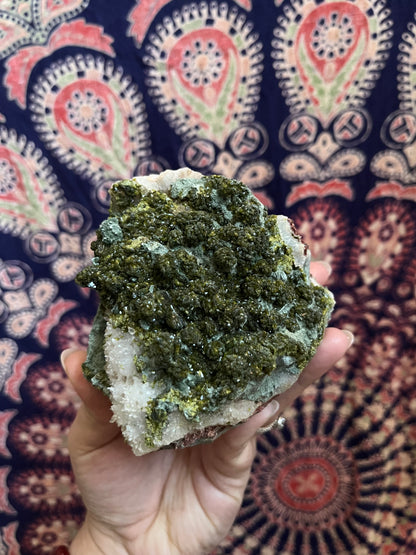 Epidote on the Matrix w/ Clear Quartz #3