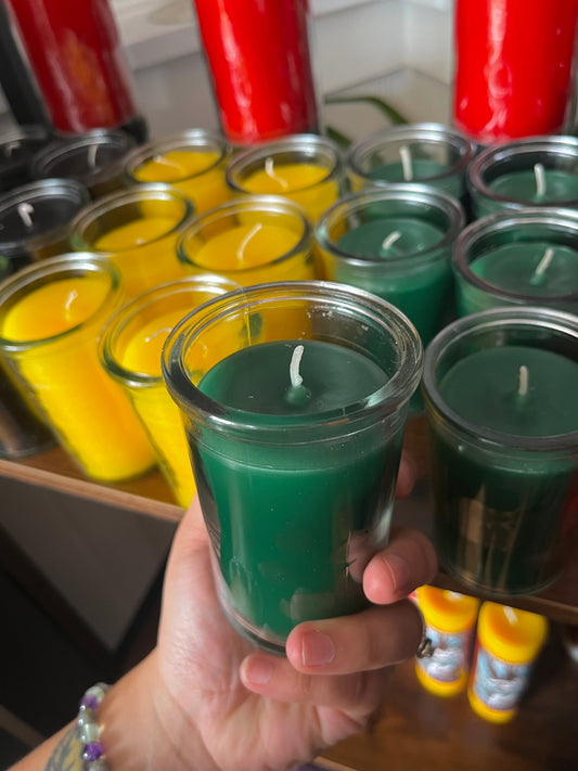 Green 2 Day Candle - grounding, fertility, luck & abundance