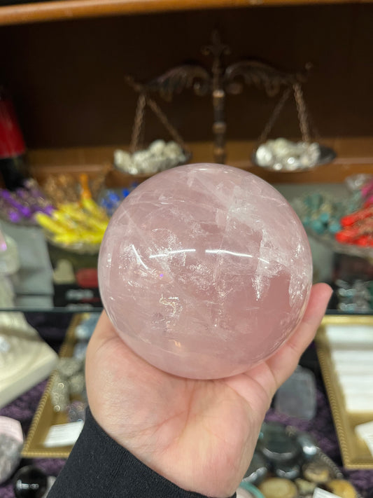 Large Rose Quartz Sphere-A1