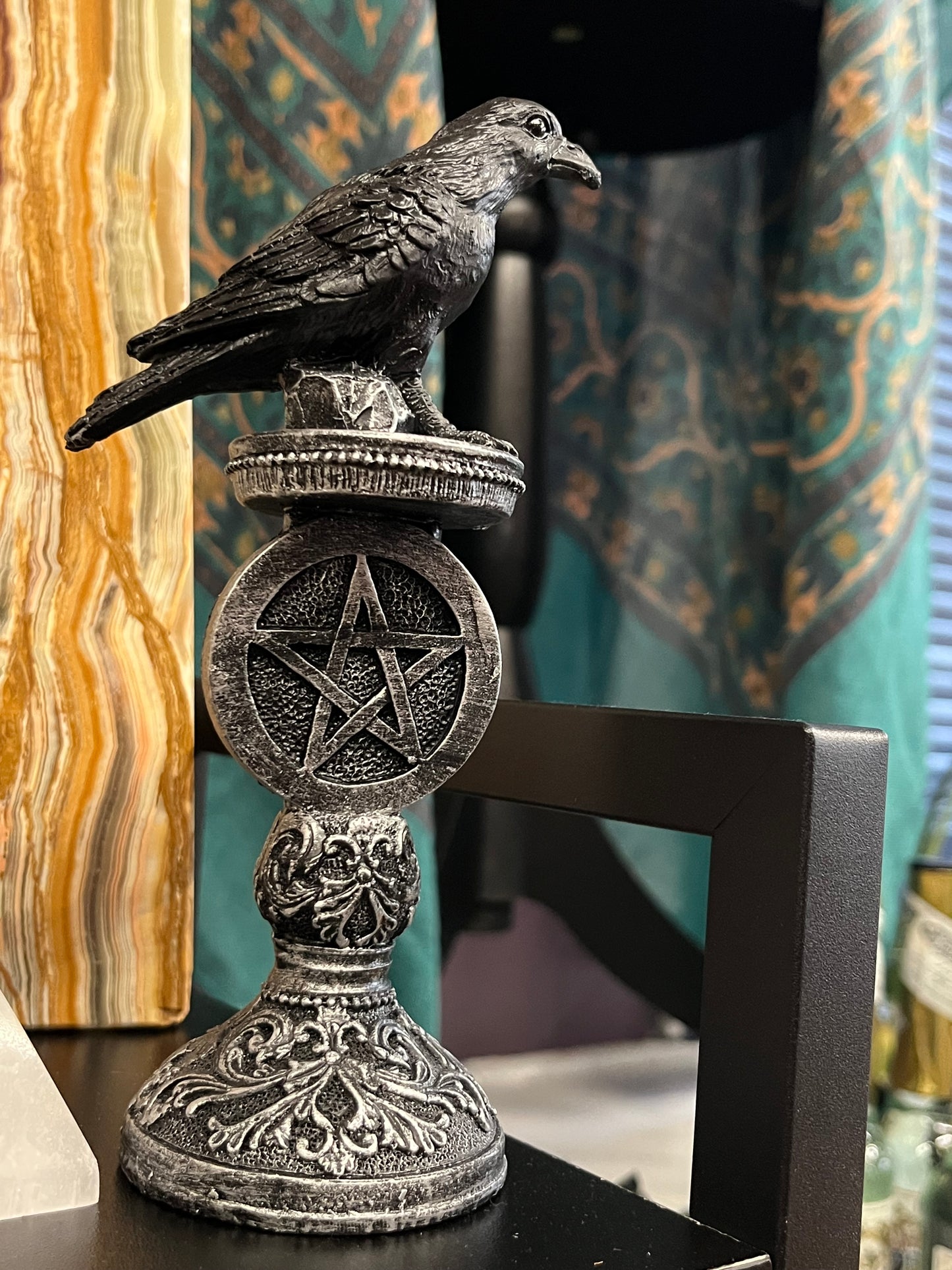 Raven Pentacle Altar Decor