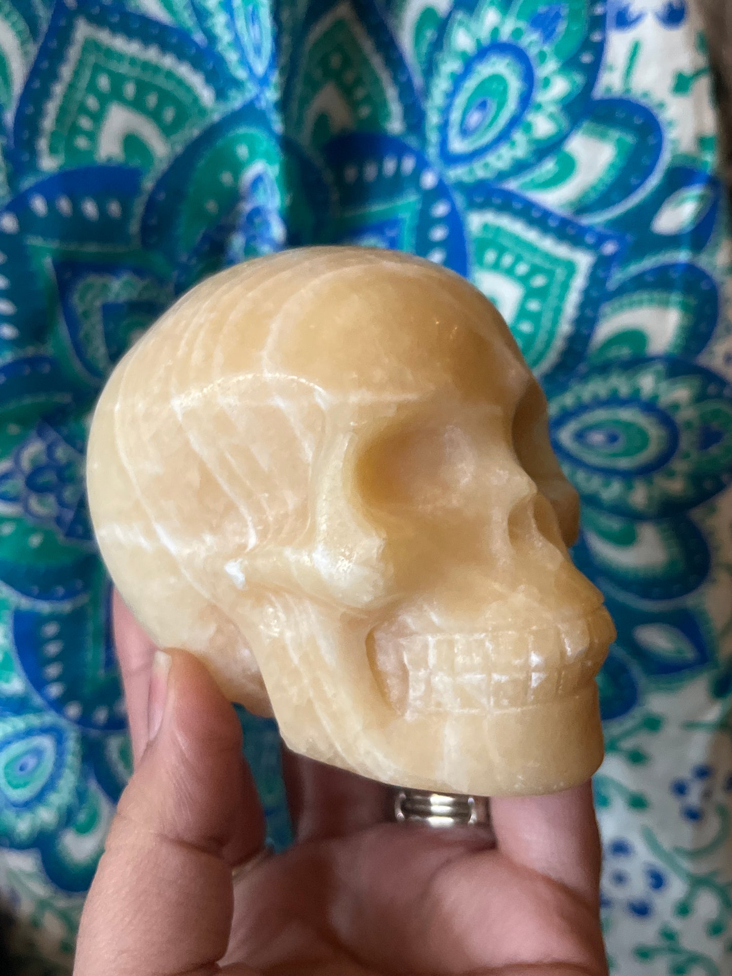 Orange Calcite Skull