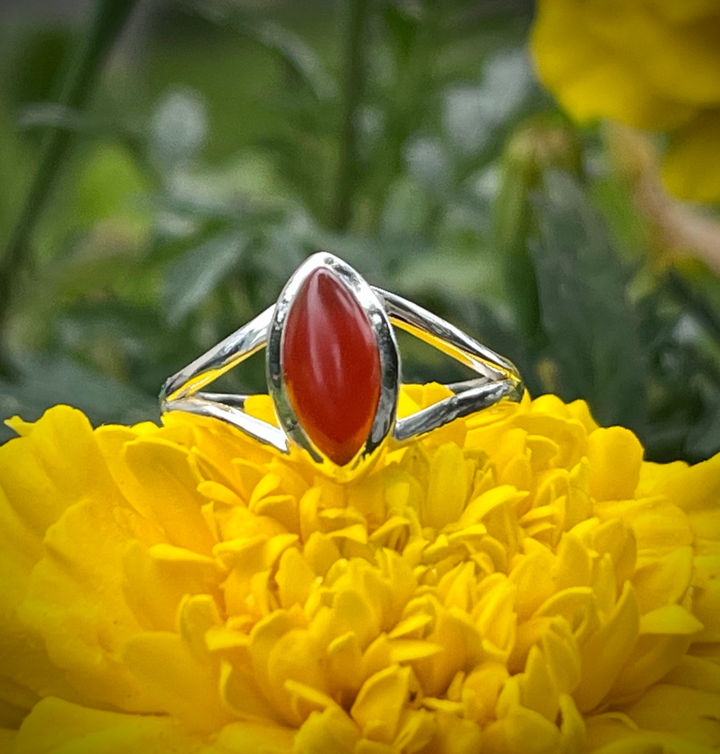 Carnelian Sterling Silver Ring- Sz 6
