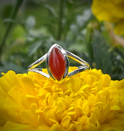 Carnelian Sterling Silver Ring- Sz 6