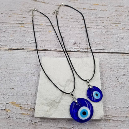 Medium Glass Blue Evil Eye Necklace