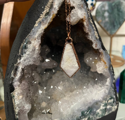 Rose Quartz Kite Electroformed Necklace