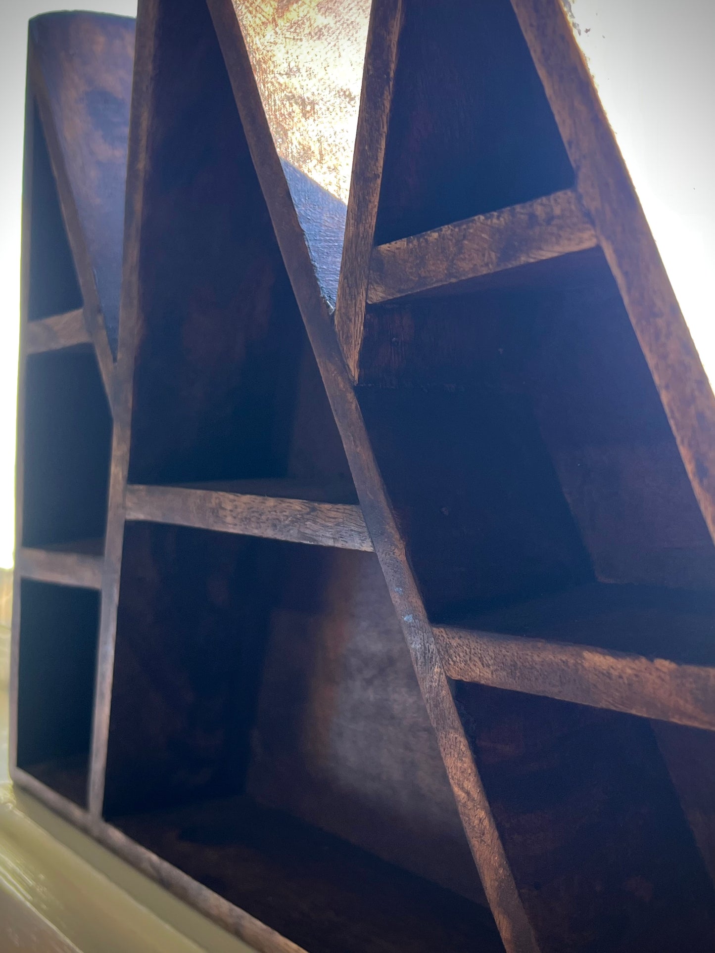 Wood Mountain Shelf Display for Crystals/Trinkets (Dark Cherry)