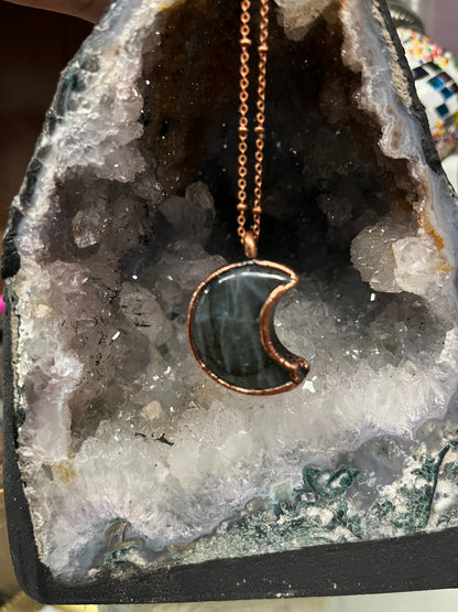 Labradorite Crescent Moon Necklace