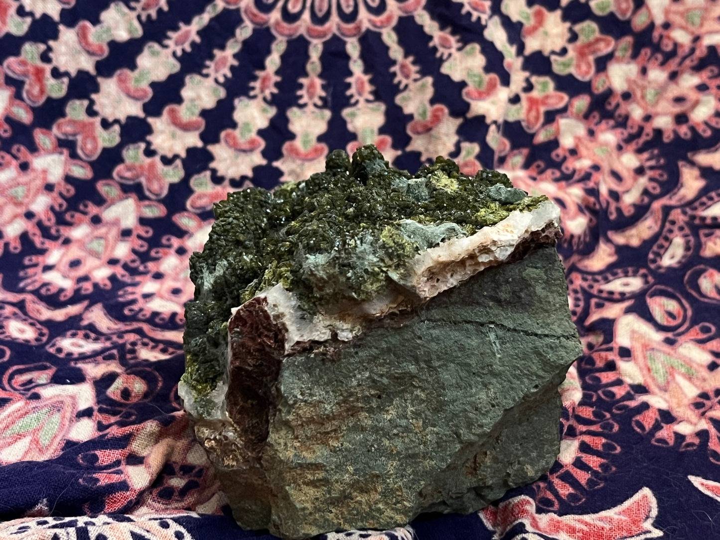 Epidote on the Matrix w/ Clear Quartz #3