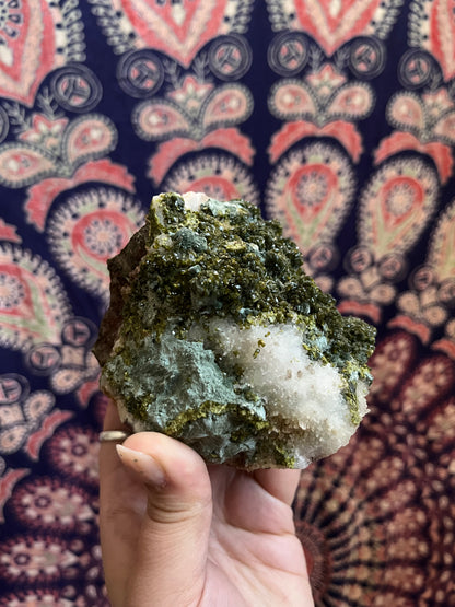 Epidote on the Matrix w/ Clear Quartz #3