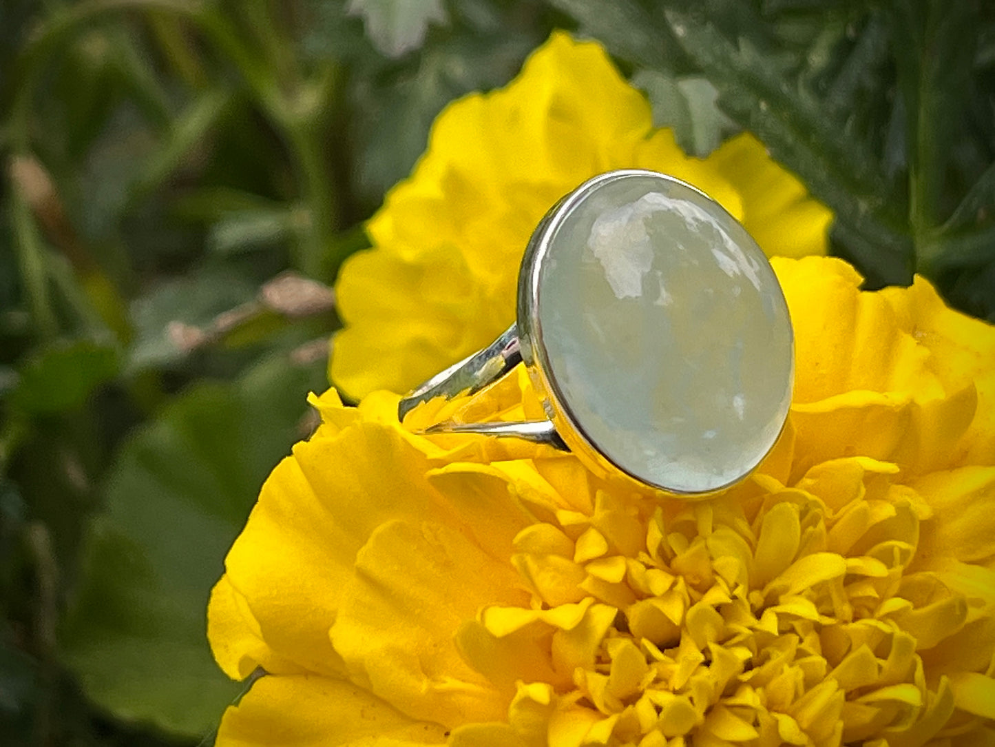 Aquamarine Sterling Silver Ring- Sz 7