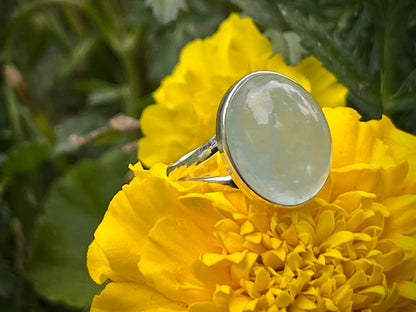 Aquamarine Sterling Silver Ring- Sz 7