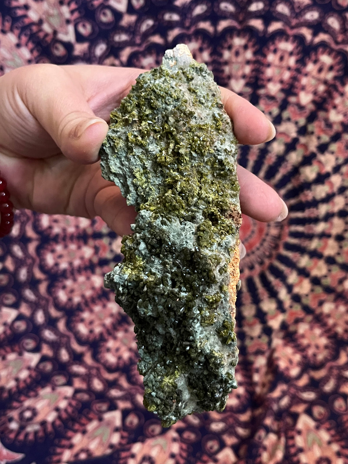 Alchemized Target Epidote on the Matrix w Clear Quartz #2 – Alchemized Divinity