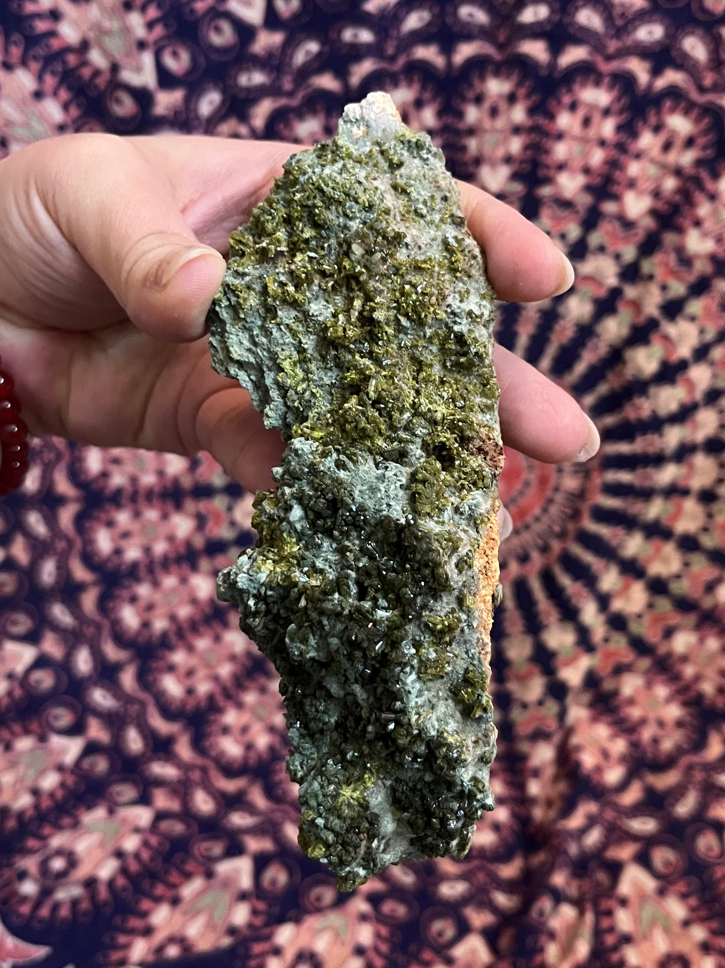Epidote on the Matrix w Clear Quartz #2