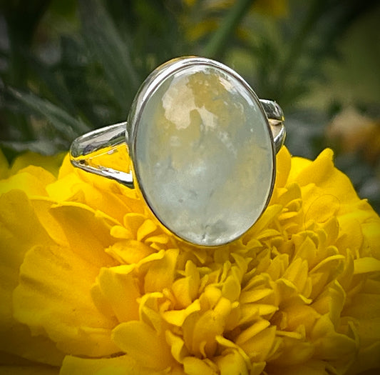 Aquamarine Sterling Silver Ring- Sz 7