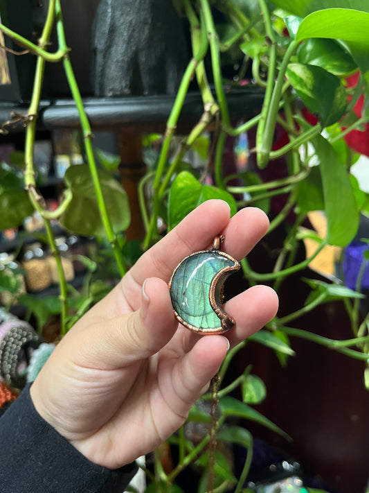 Labradorite Crescent Moon Necklace