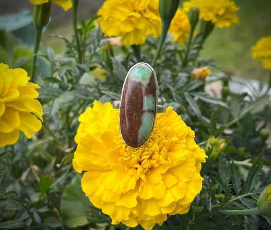 Chrysoprase Sterling Silver Ring- Sz 8