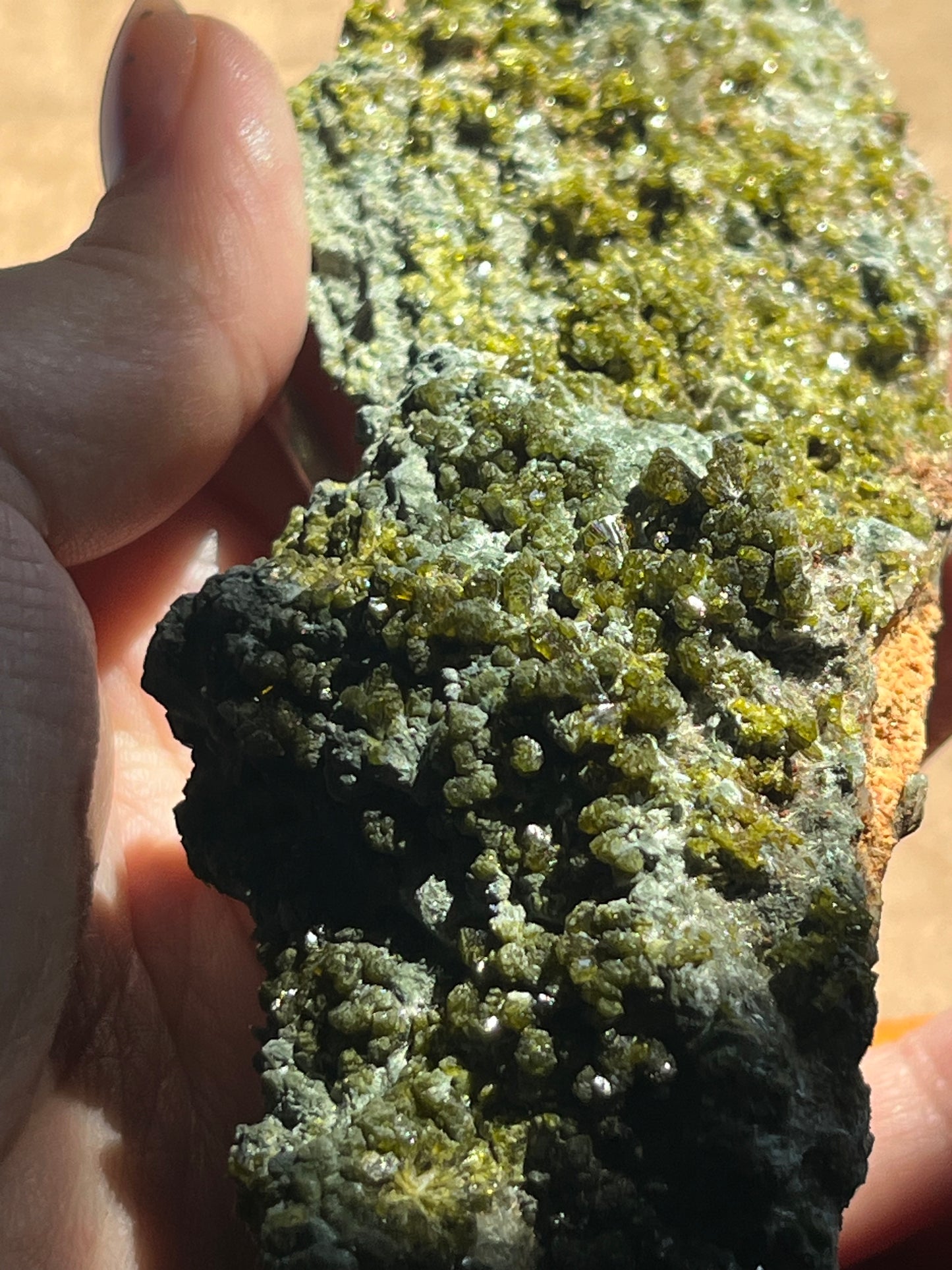 Epidote on the Matrix w Clear Quartz #2