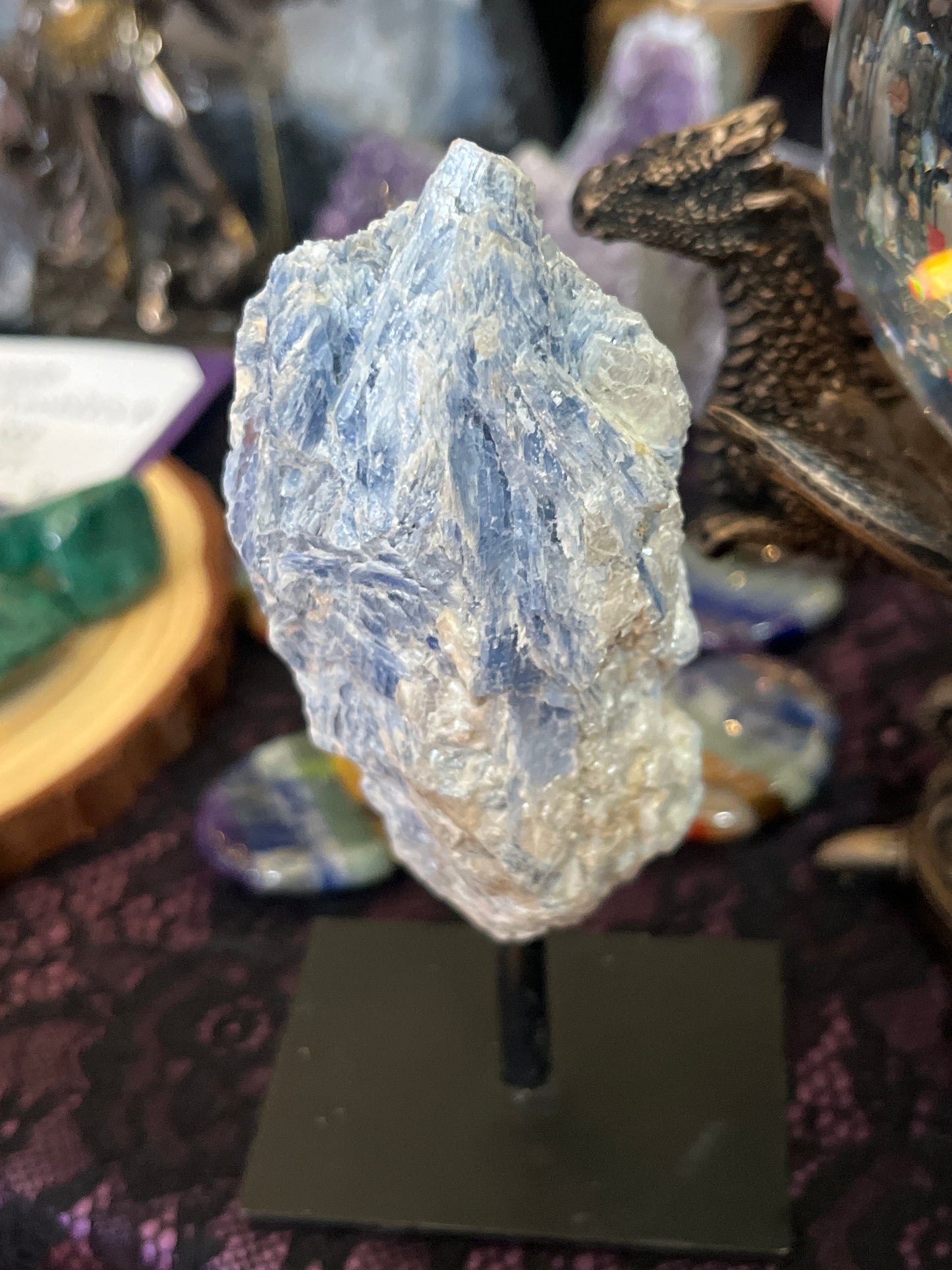 Blue Kyanite on Stand