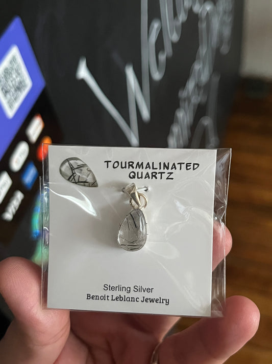 Assorted Shapes Tourmalinated Quartz Pendant - Small
