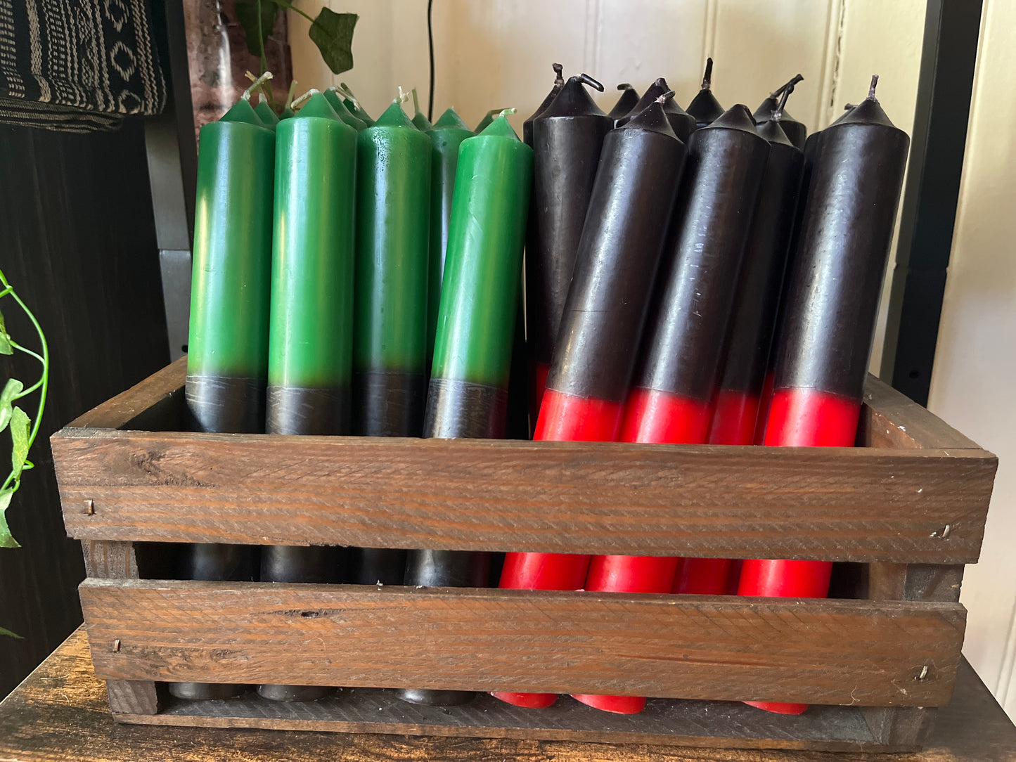 Double Action Reversible 9’ Red+Black Candles