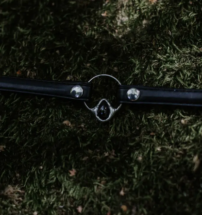 Garnet Leather Choker