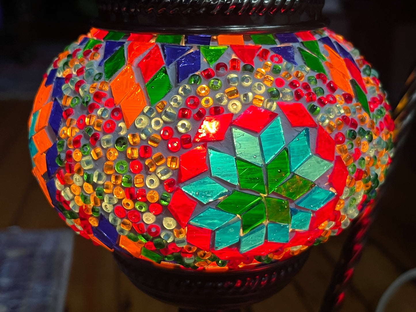 Handmade Turkish Mosaic Lamp 14.5”