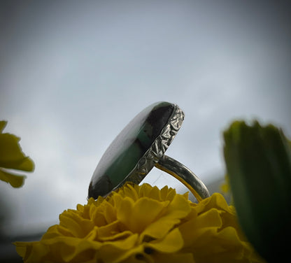 Chrysoprase Sterling Silver Ring- Sz 8