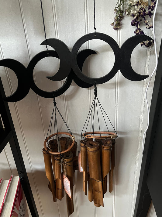Bamboo Windchime - Triple Moon (Each)