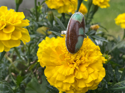 Chrysoprase Sterling Silver Ring- Sz 8
