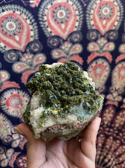 Epidote on the Matrix w/ Clear Quartz #3