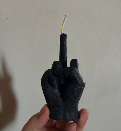 Middle Finger Black Candle- F*ck Off Vibes