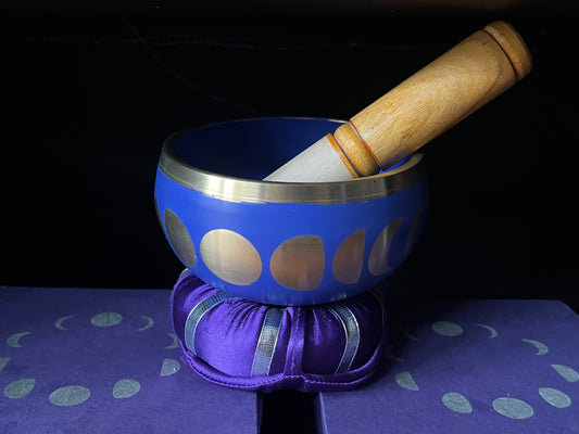 Moon Phase Brass Singing Bowl Set