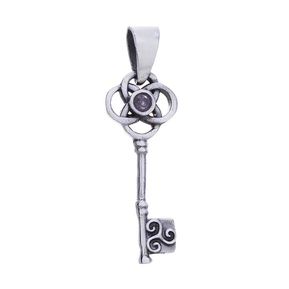 Magical Key Pendant - Amethyst accent